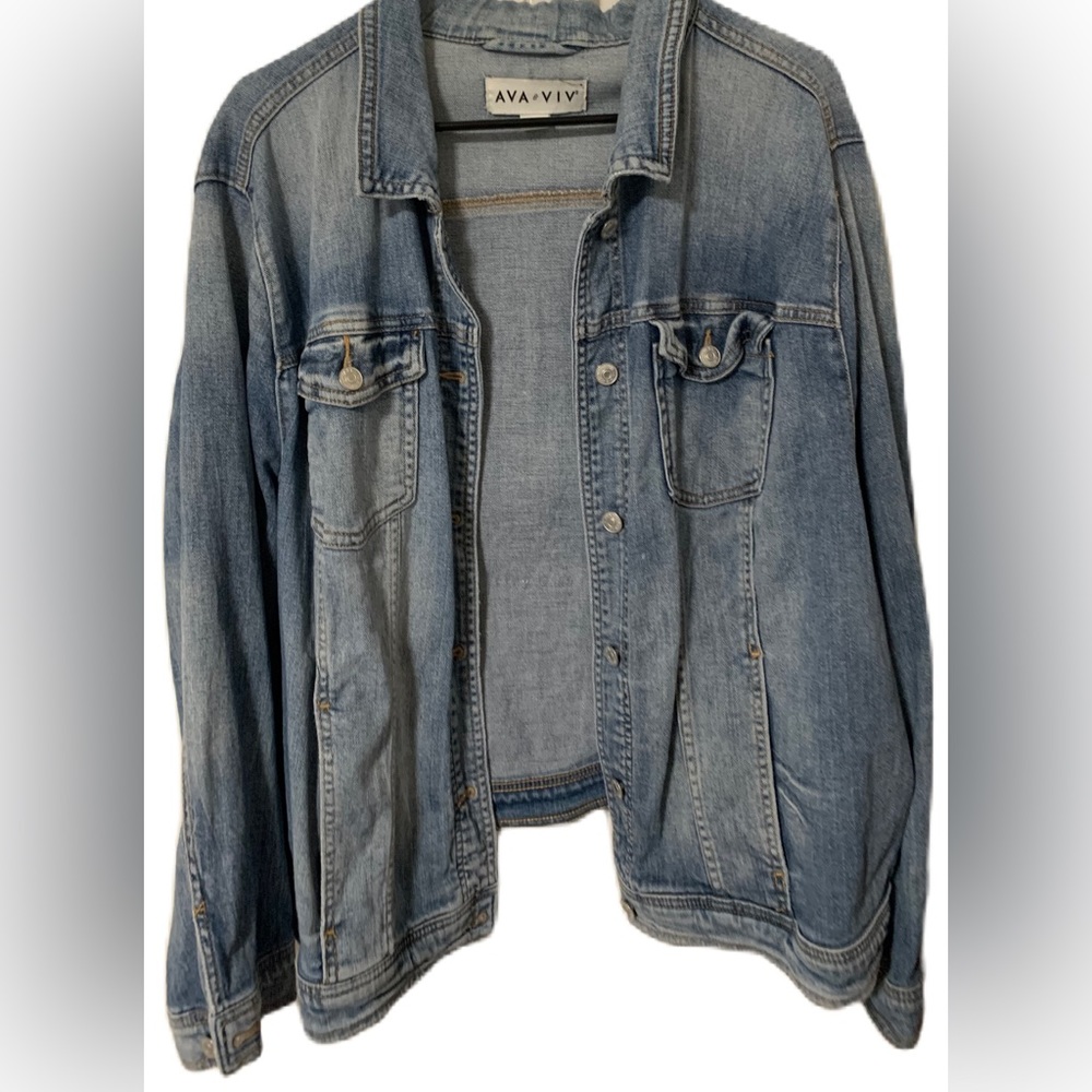 Ava & Viv Denim Jean Jacket Size 3X Plus